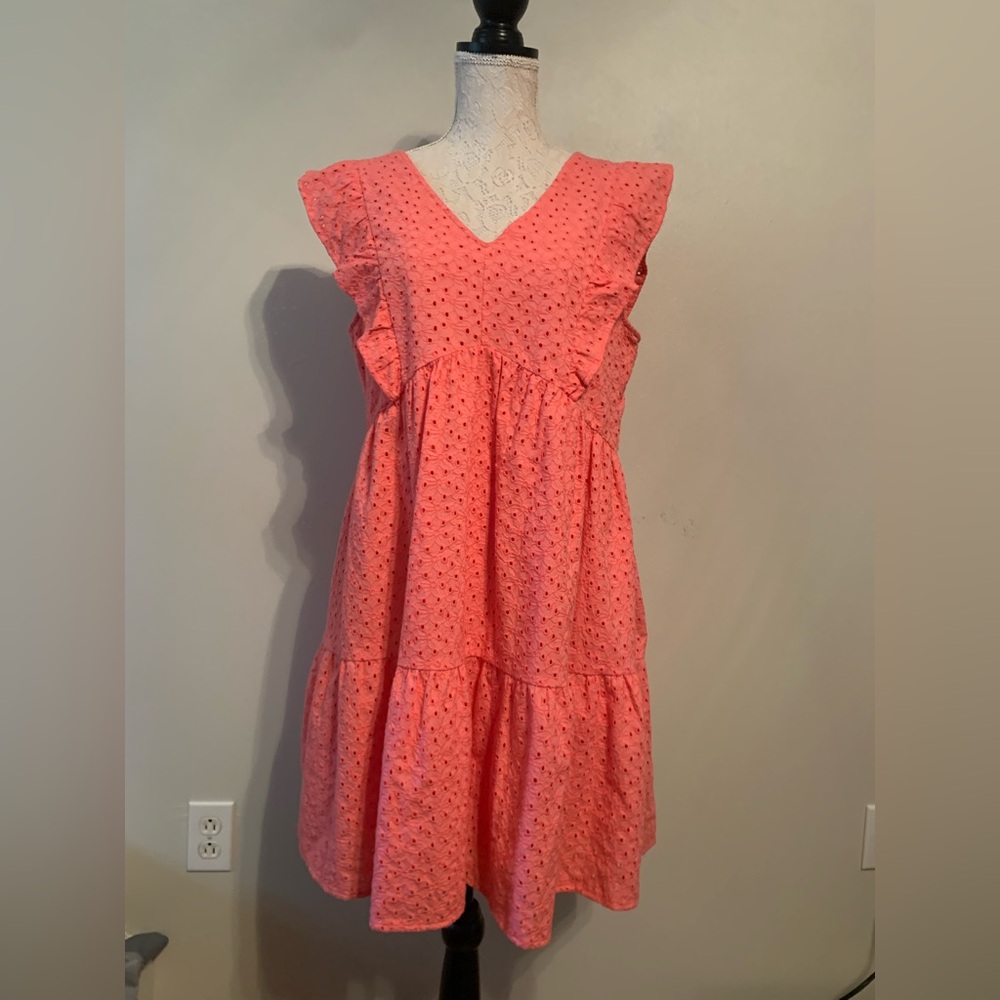 Time and Tru Coral Eyelet Women’s Dress